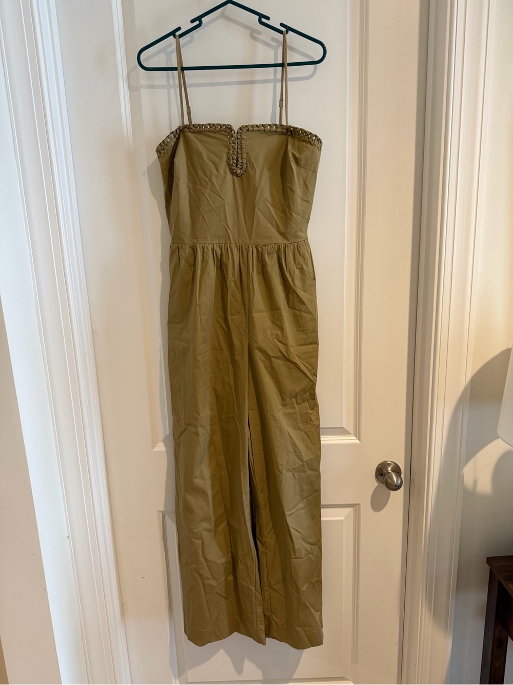 Heyson Olive Braided-Trim Jumpsuit with Adjustable Straps